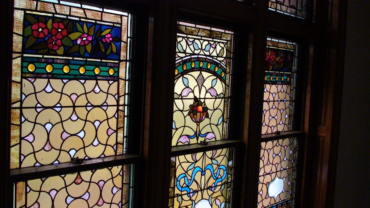 Detail of floral stained glass