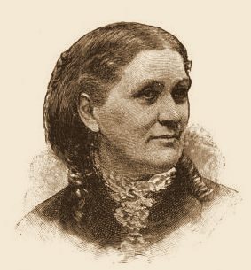 Drawn portrait of Lucy Larcom