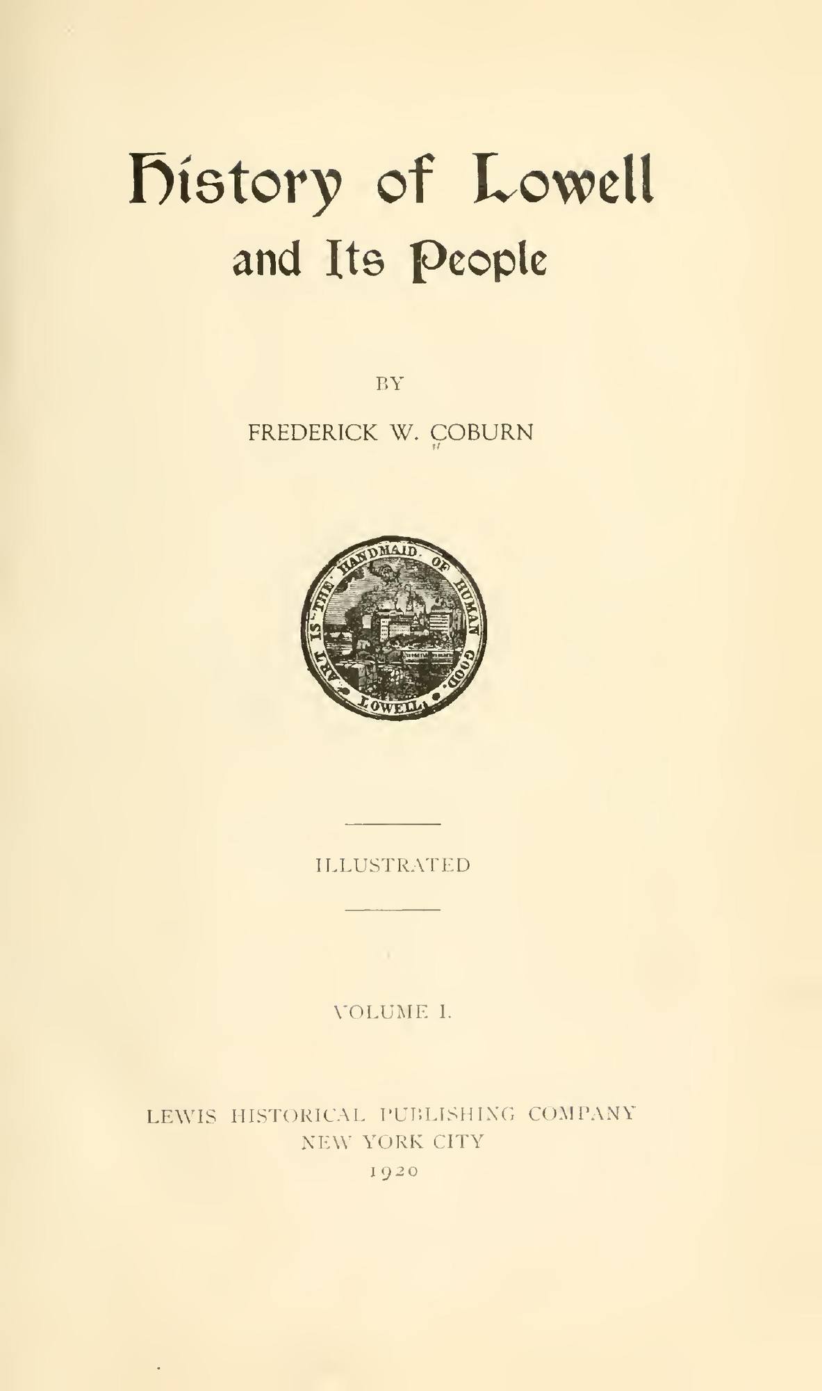 History of Lowell and Its People, vol. 1: Title page