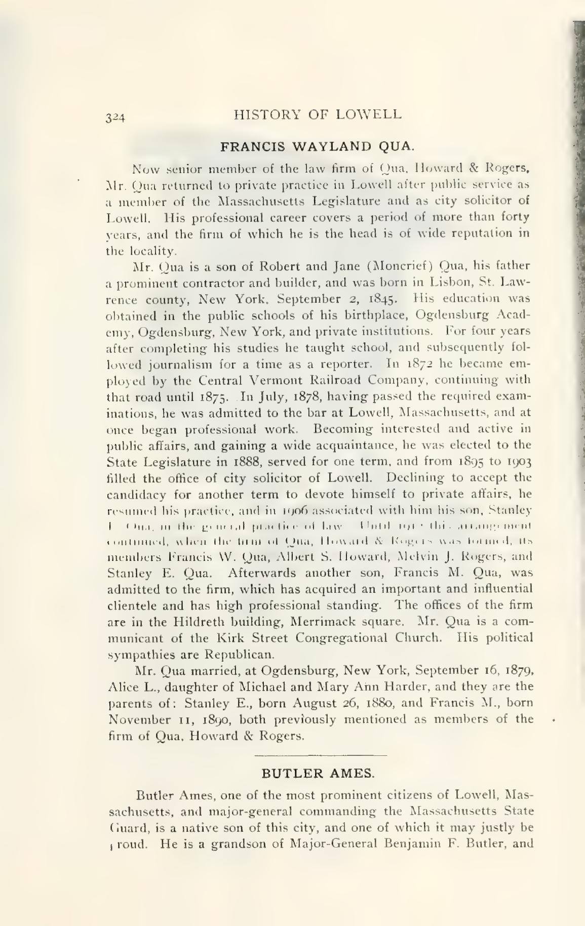 History of Lowell and Its People, vol. 3 (biographical; second copy): p. 324 (leaf 416 of the scan). Cited in note C-177.