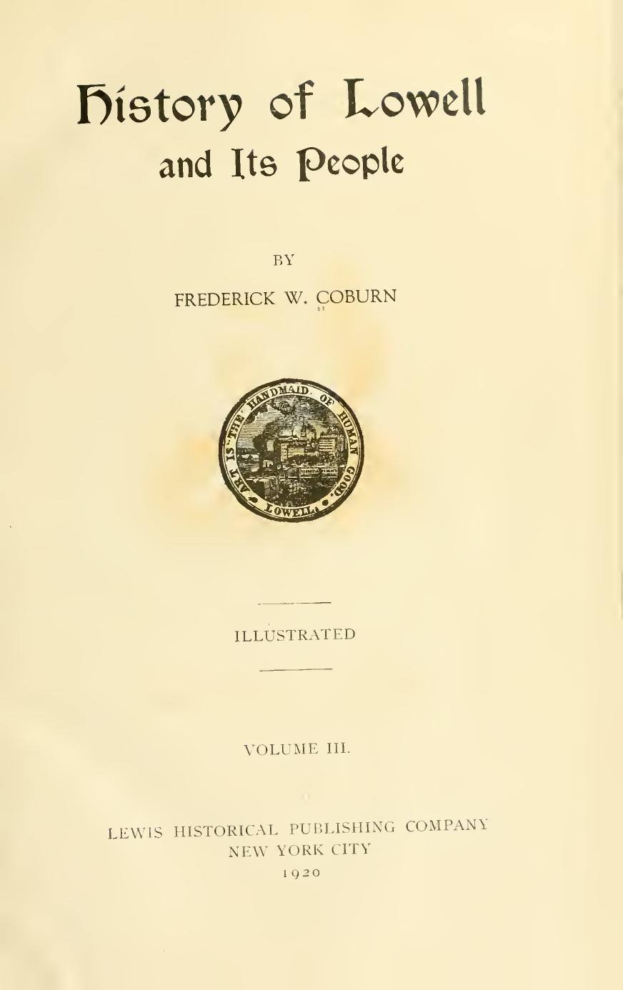 History of Lowell and Its People, vol. 3 (biographical): Title page