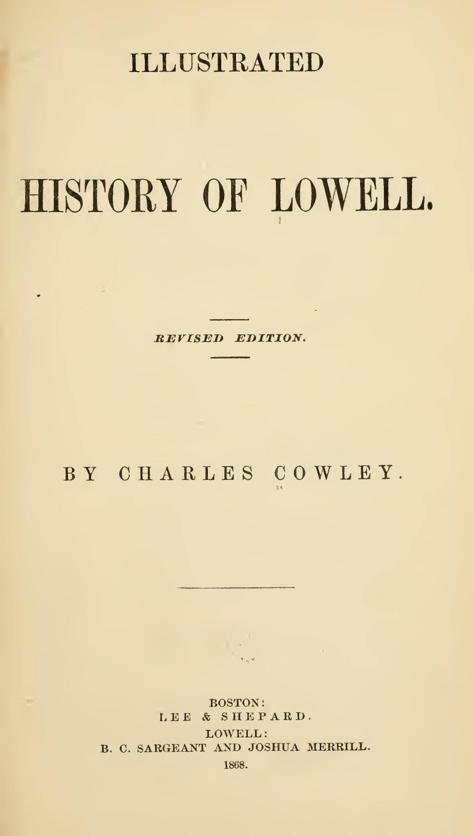 Illustrated History of Lowell: Title page