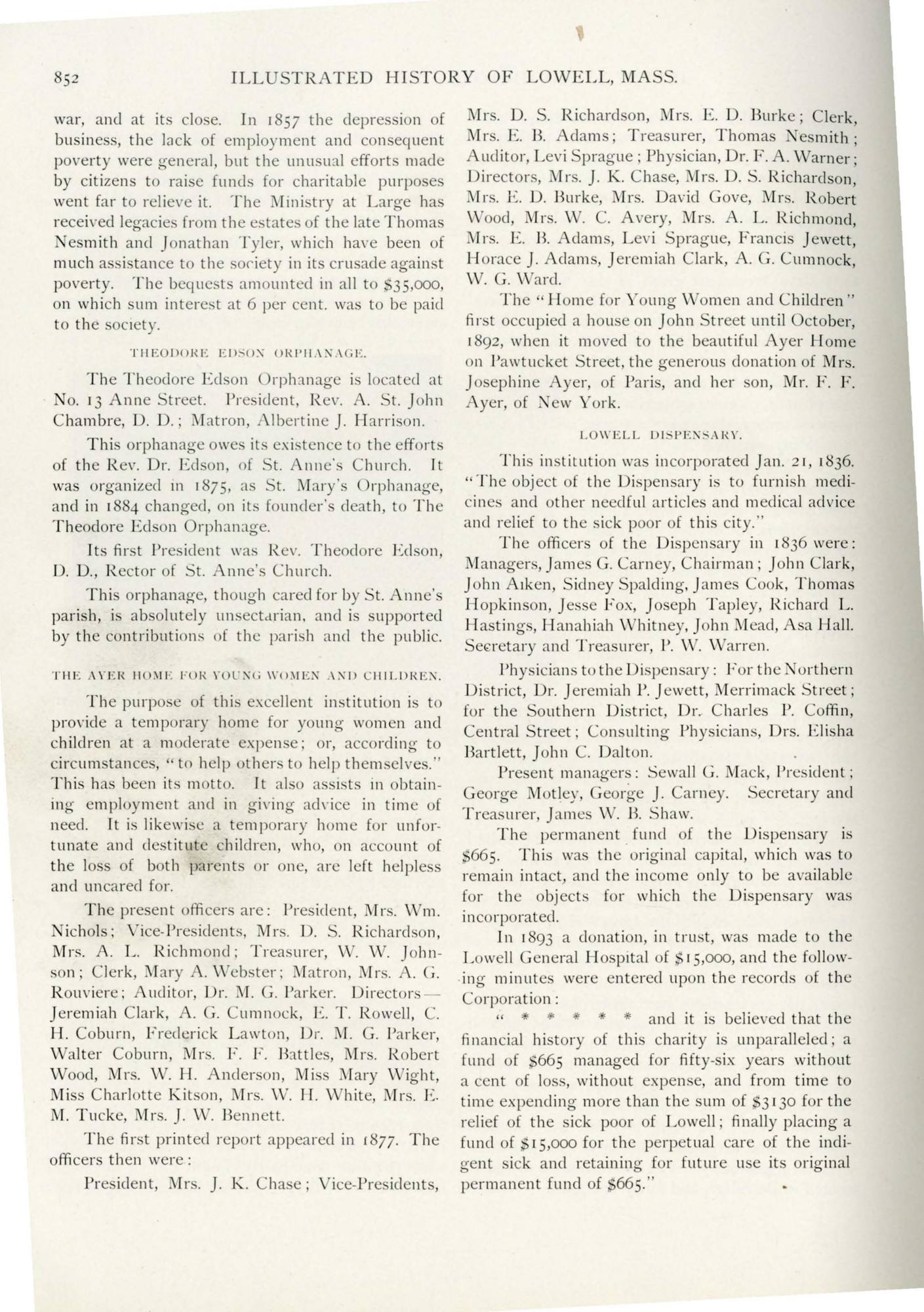 Illustrated History of Lowell and Vicinity, Massachusetts: p. 852 (leaf 865 of the scan). Cited in note C-170.