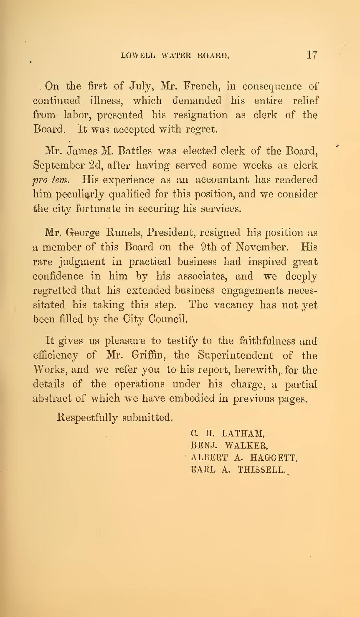 City Documents of the City of Lowell, 1875–76: Leaf 450 of the scan. Cited in note C-169.
