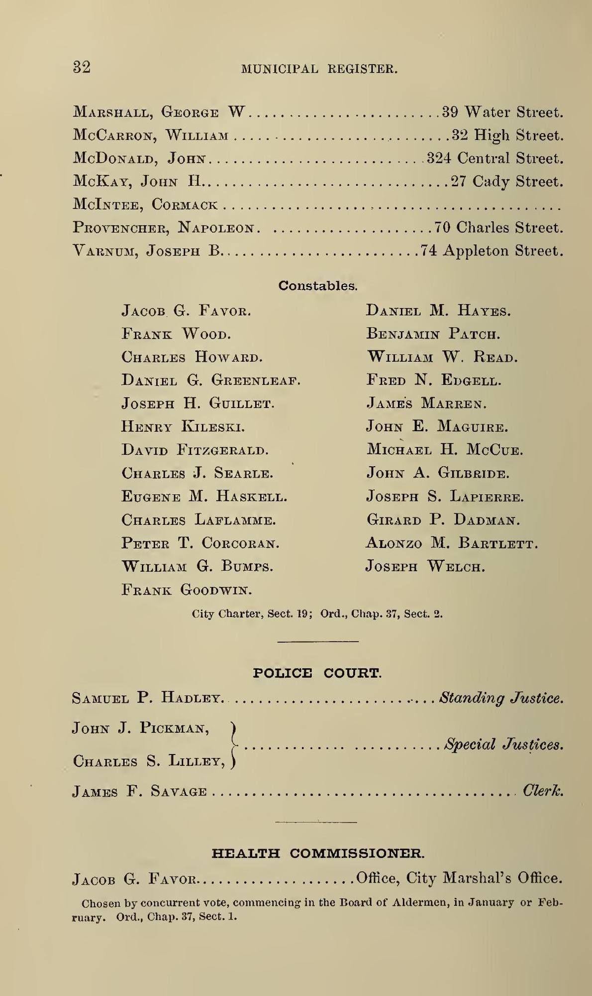 City Documents of the City of Lowell, 1884–85: Leaf 69 of the scan. Cited in note C-195.