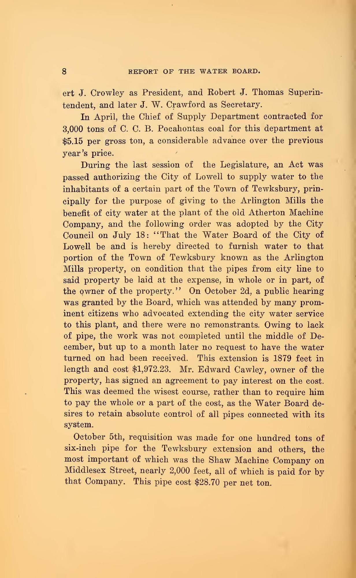 City Documents of the City of Lowell, 1905–06: Leaf 507 of the scan. Cited in note C-206.