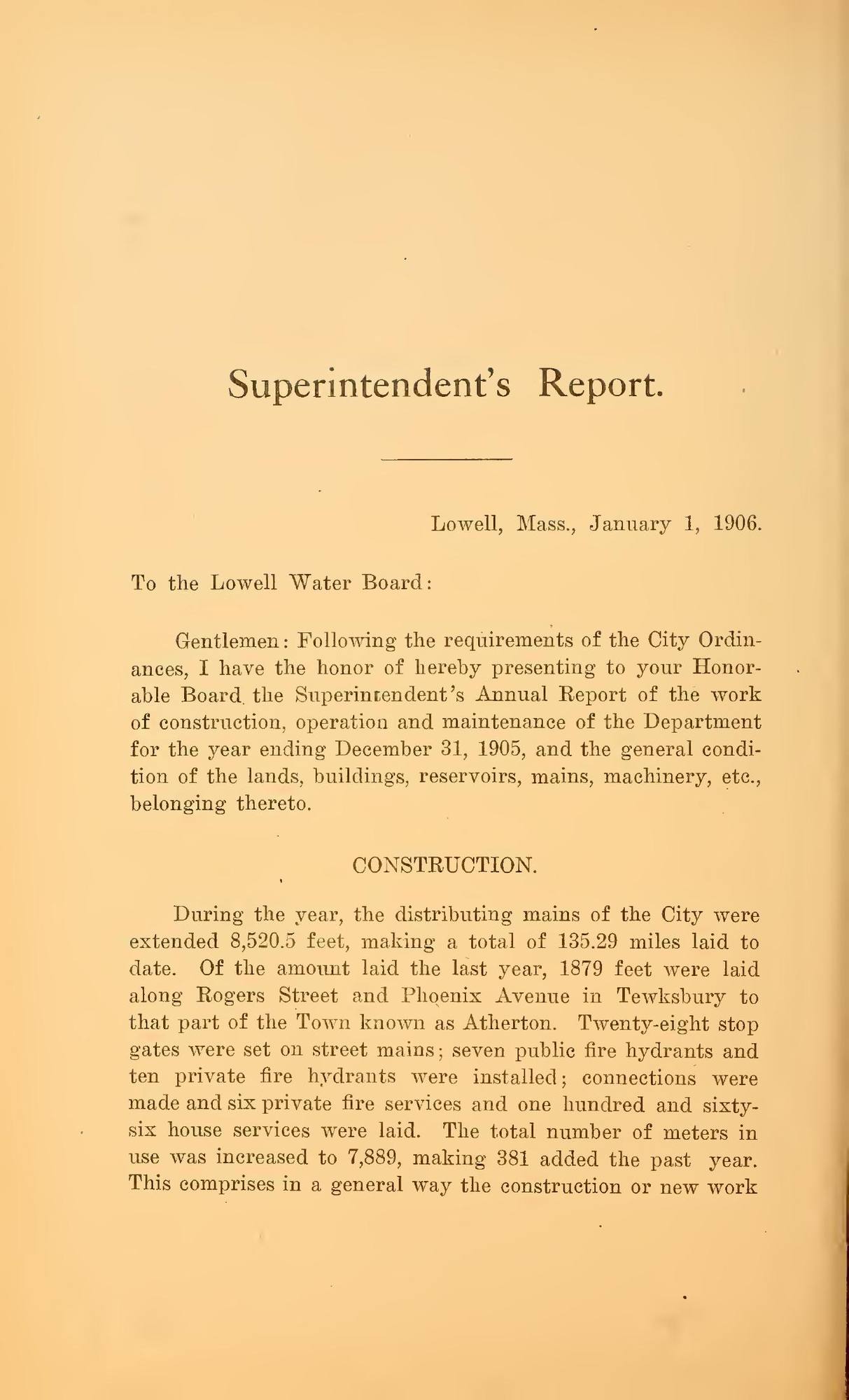 City Documents of the City of Lowell, 1905–06: Leaf 519 of the scan. Cited in note C-206.