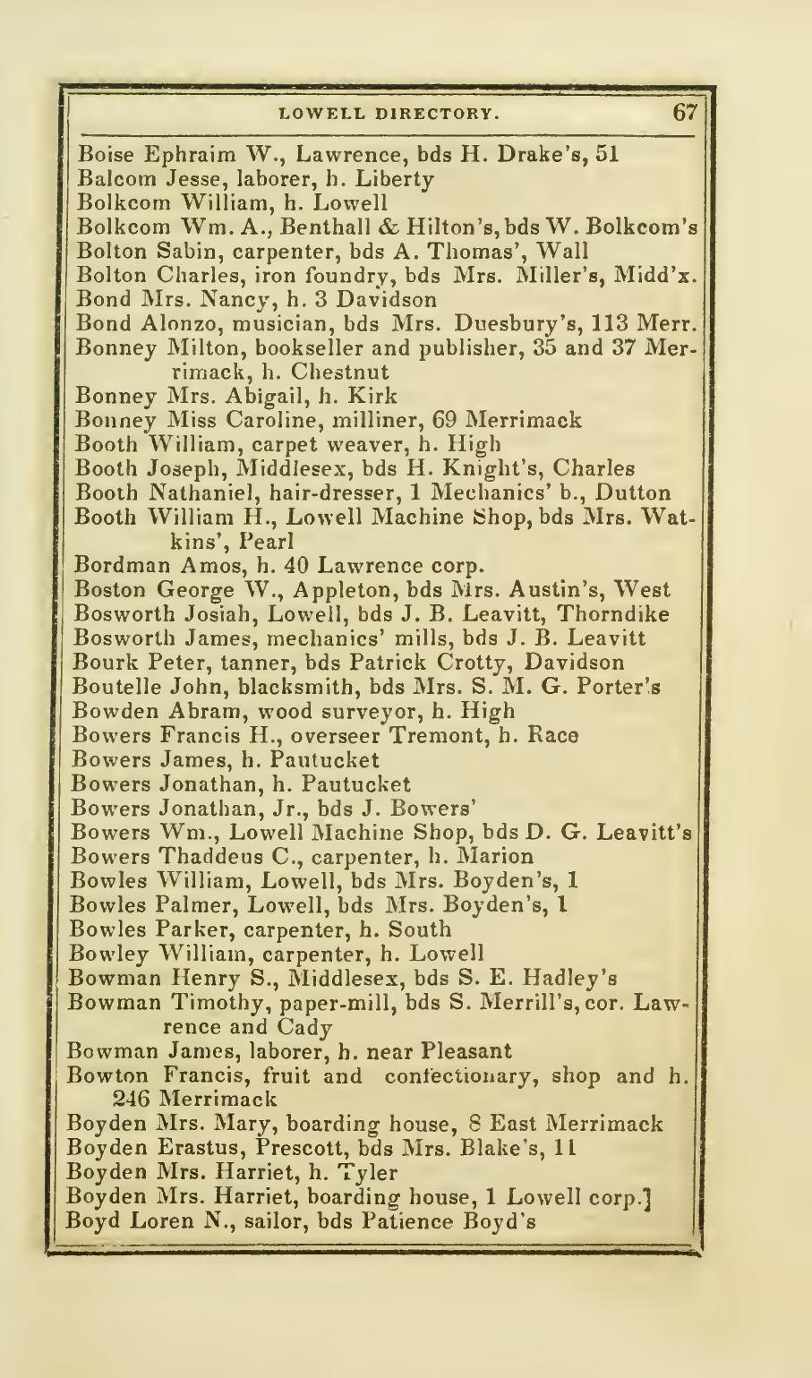 The Lowell Directory, 1847: Leaf 76 of the scan. Cited in note C-189.