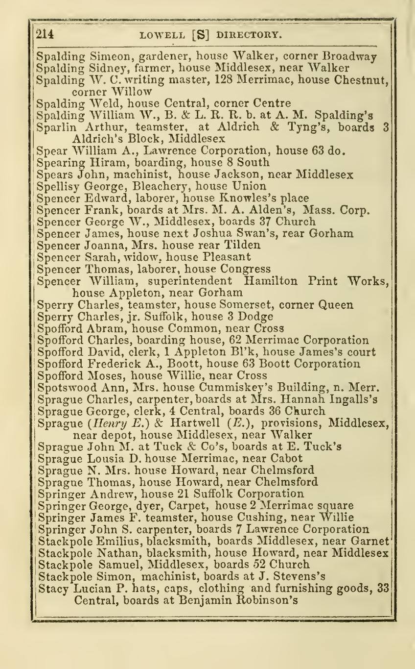 The Lowell Directory, 1853: Leaf 225 of the scan. Cited in note C-208.