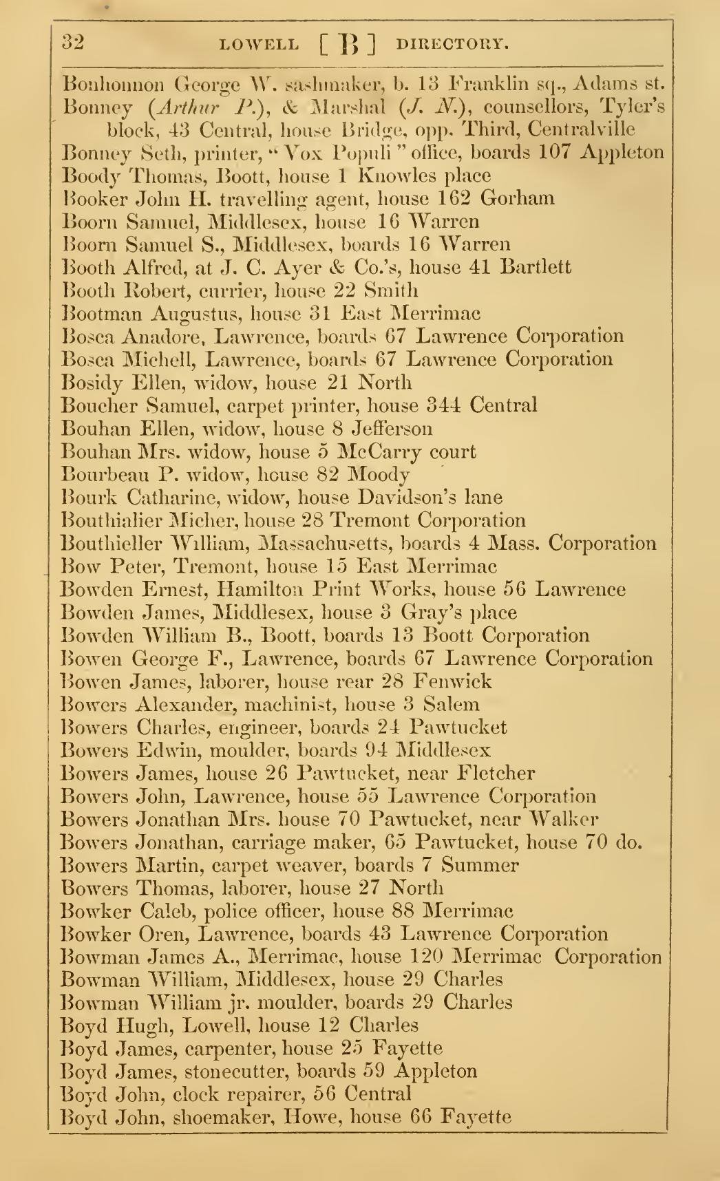 The Lowell Directory, 1861: Leaf 37 of the scan. Cited in note C-180.