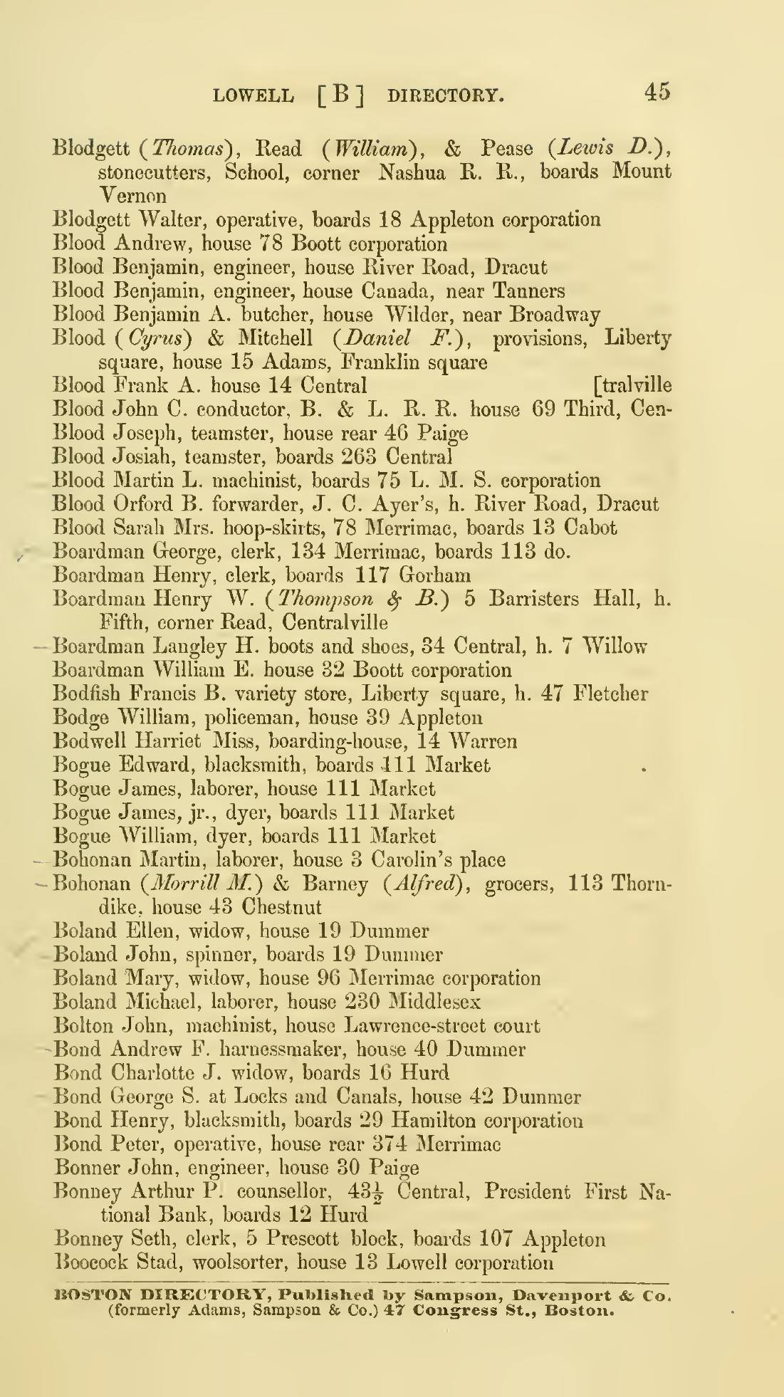 The Lowell Directory, 1866: Leaf 44 of the scan. Cited in note C-181.
