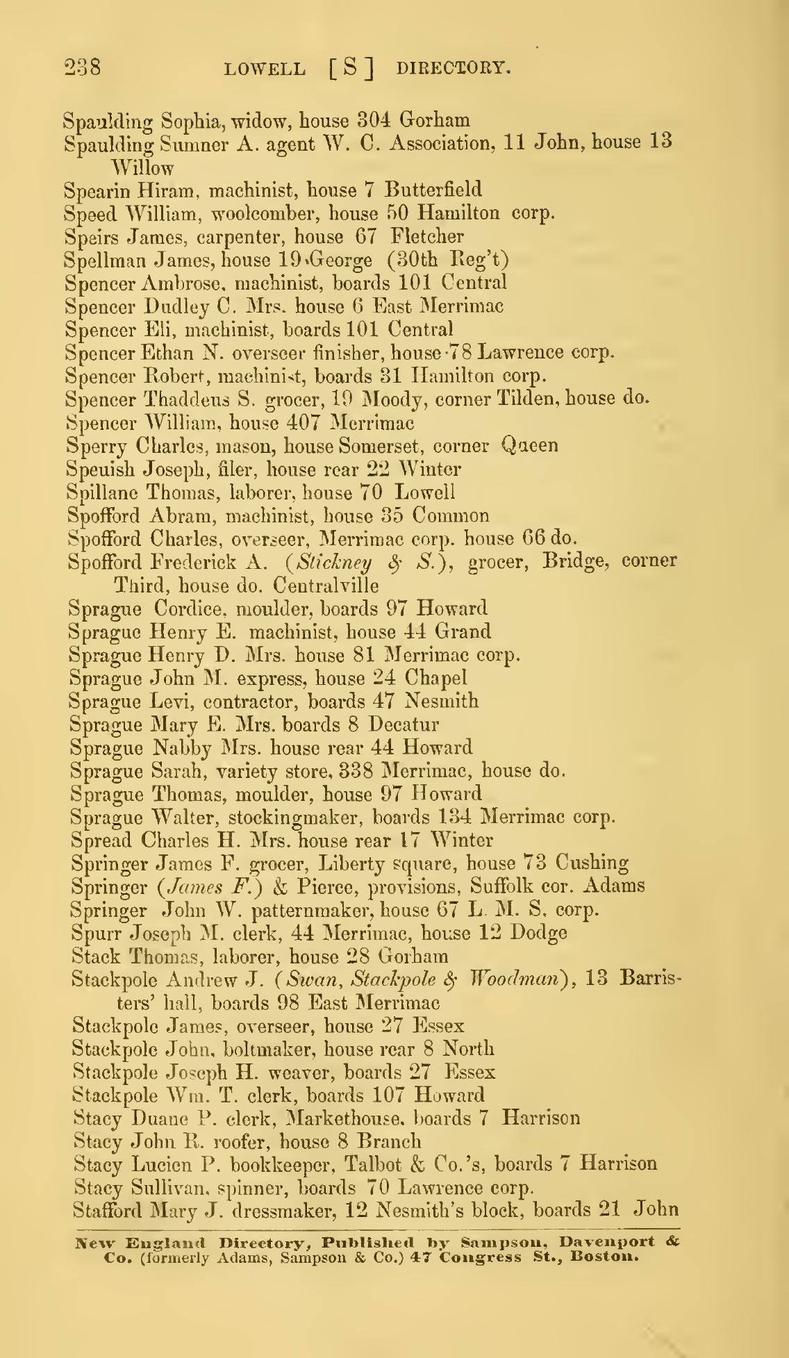 The Lowell Directory, 1866: Leaf 237 of the scan. Cited in note C-231.