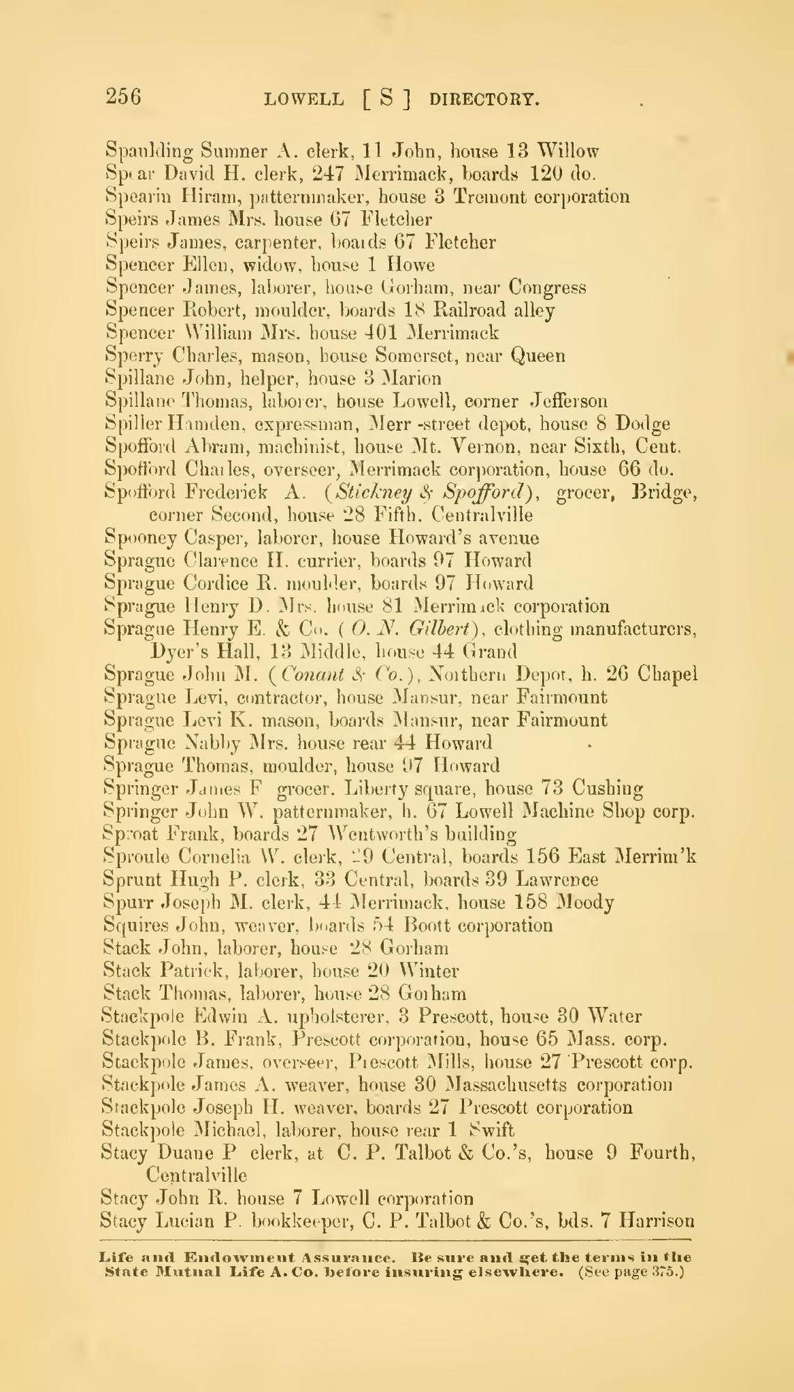The Lowell Directory, 1870: Leaf 261 of the scan. Cited in note C-208.