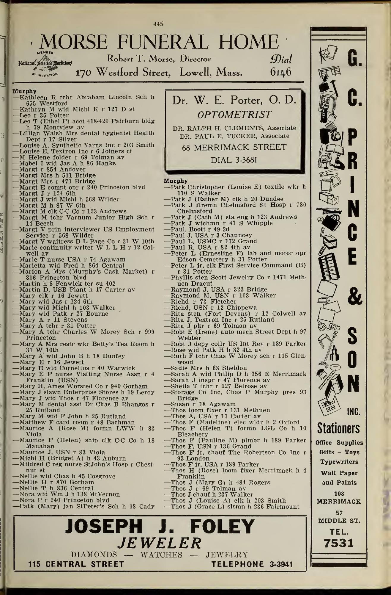 The Lowell Directory, 1946: Leaf 448 of the scan. Cited in note C-174.
