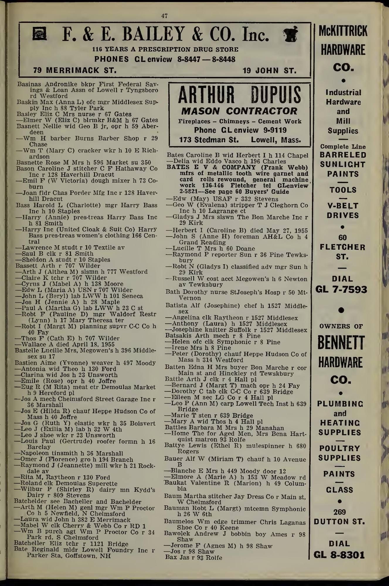 The Lowell Directory, 1956: Leaf 50 of the scan. Cited in note C-162.